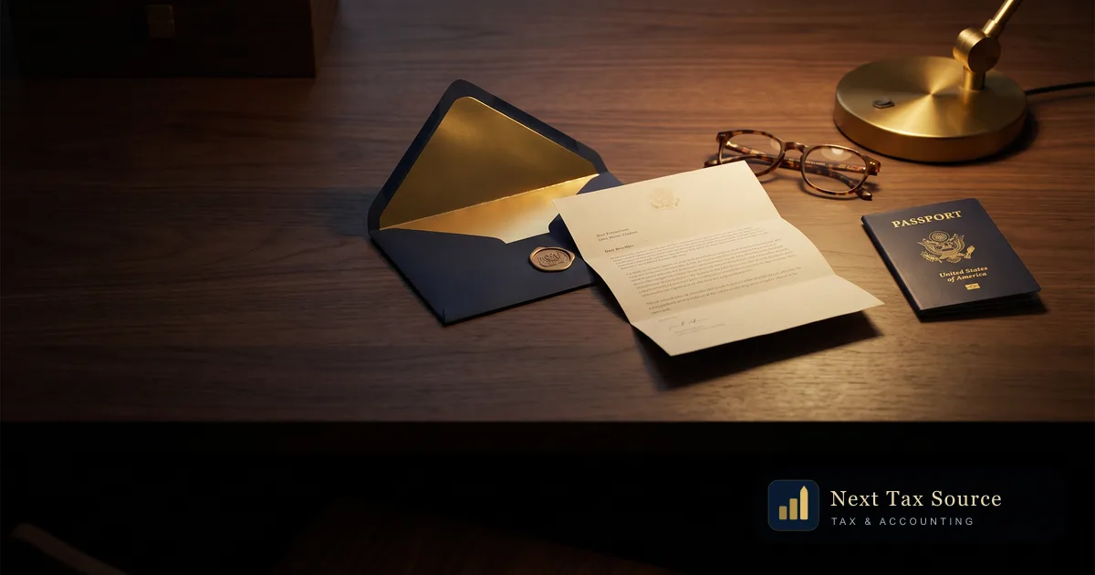 IRS notice and bank FATCA letter beside a US passport — options for Americans living abroad